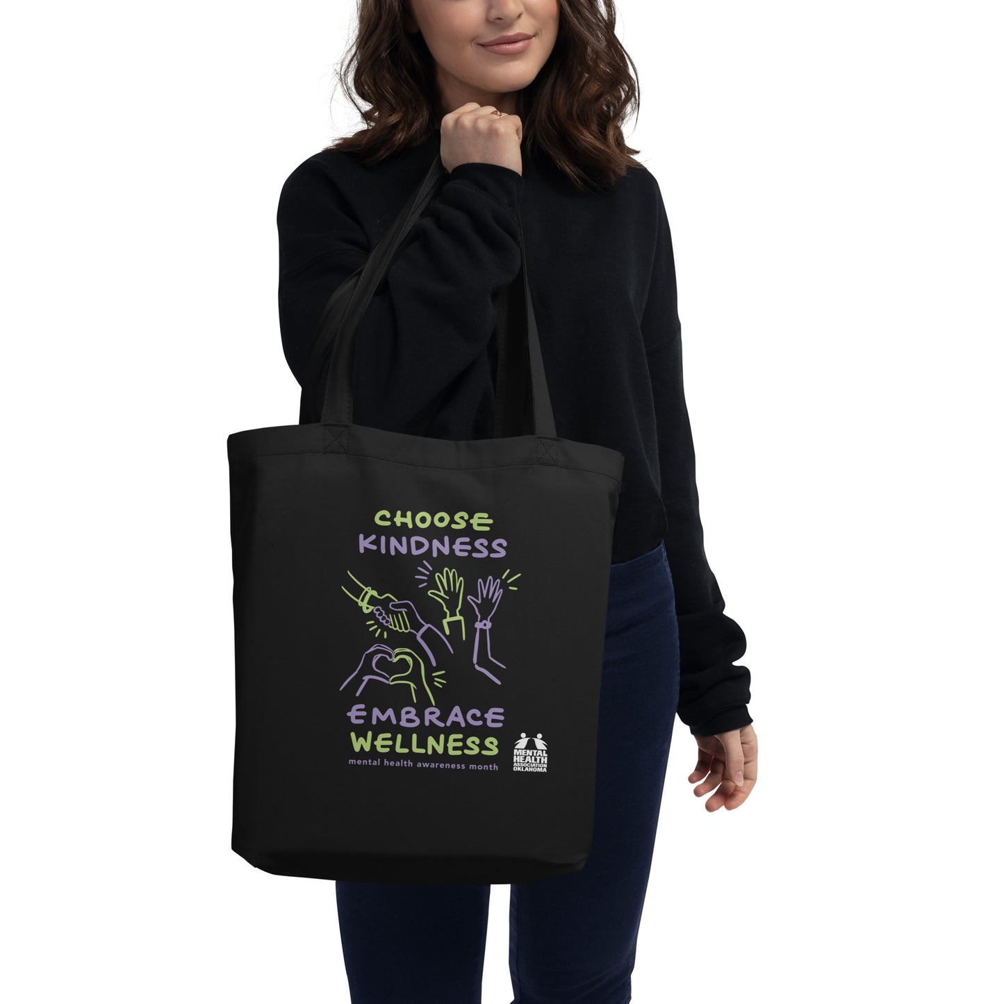 Choose Kindness, Embrace Wellness - Mental Health Awareness Month Tote Bag