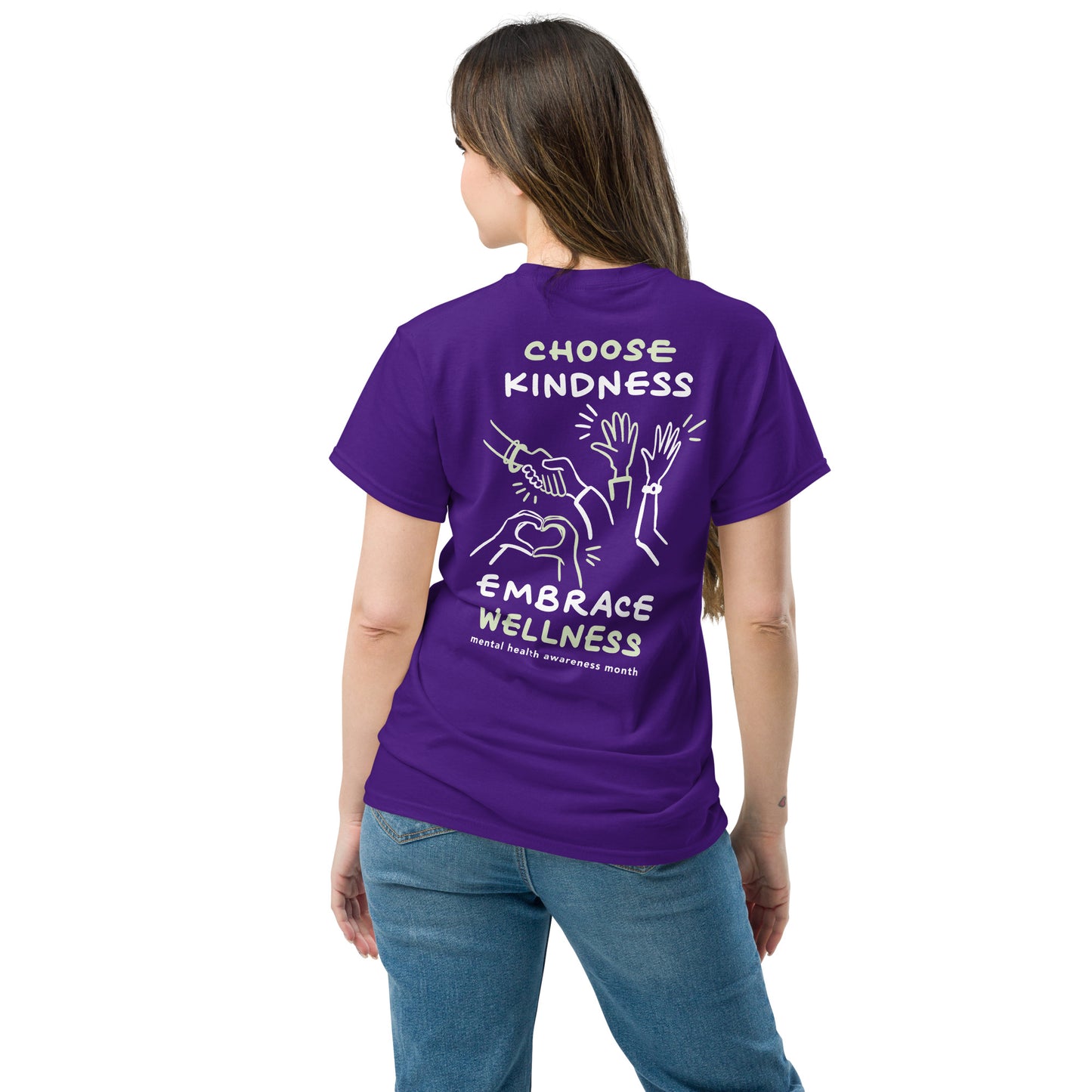 Choose Kindness, Embrace Wellness - Gildan deep purple t-shirt